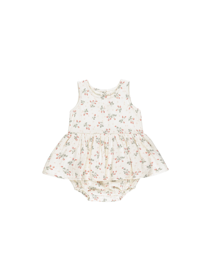 Quincy Mae Skirted Tank Romper || Strawberries