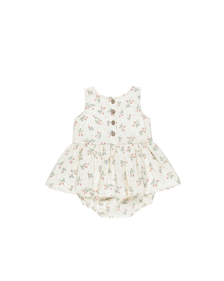Quincy Mae Skirted Tank Romper || Strawberries