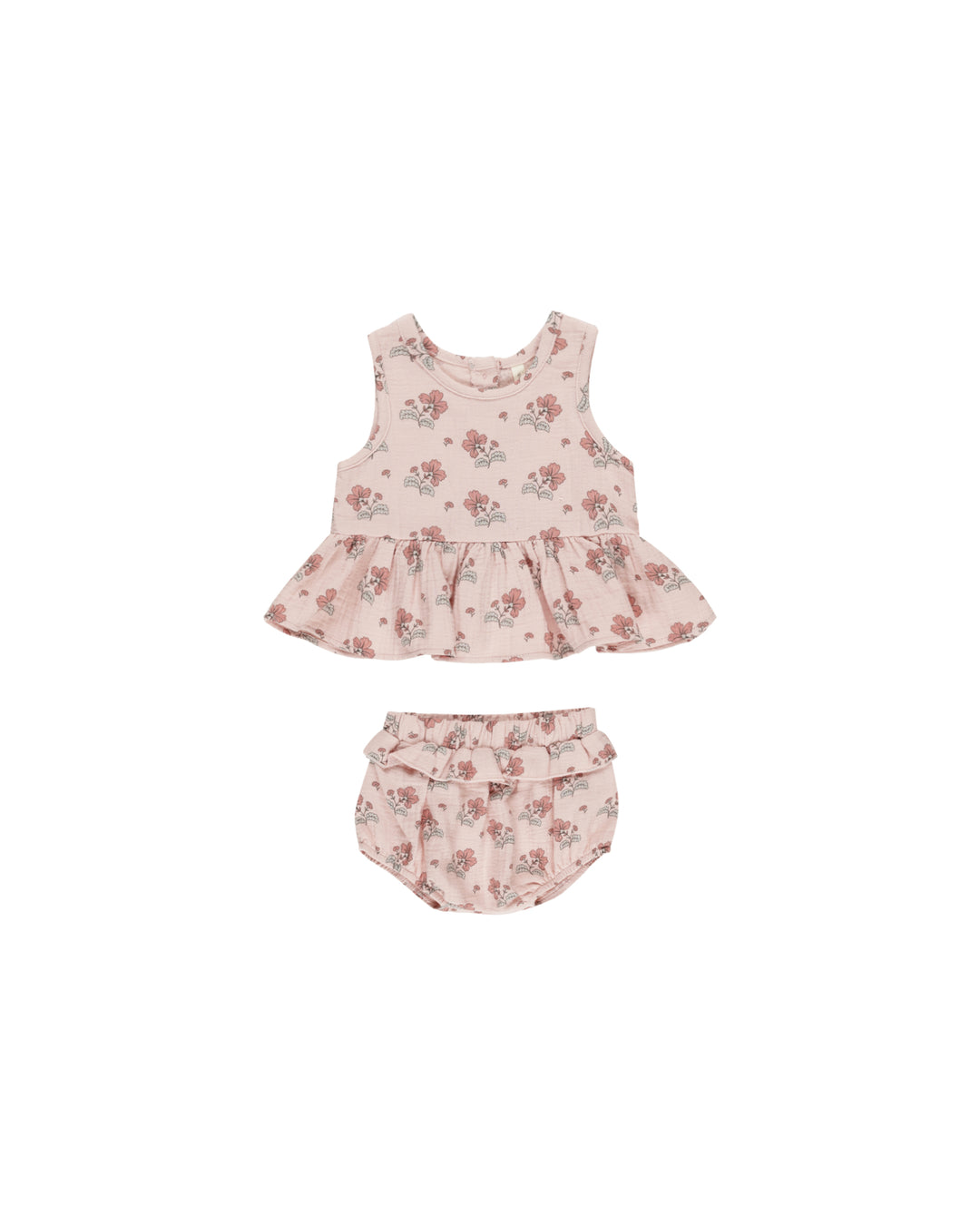 Quincy Mae Sleeveless Peplum Set || Vintage Floral