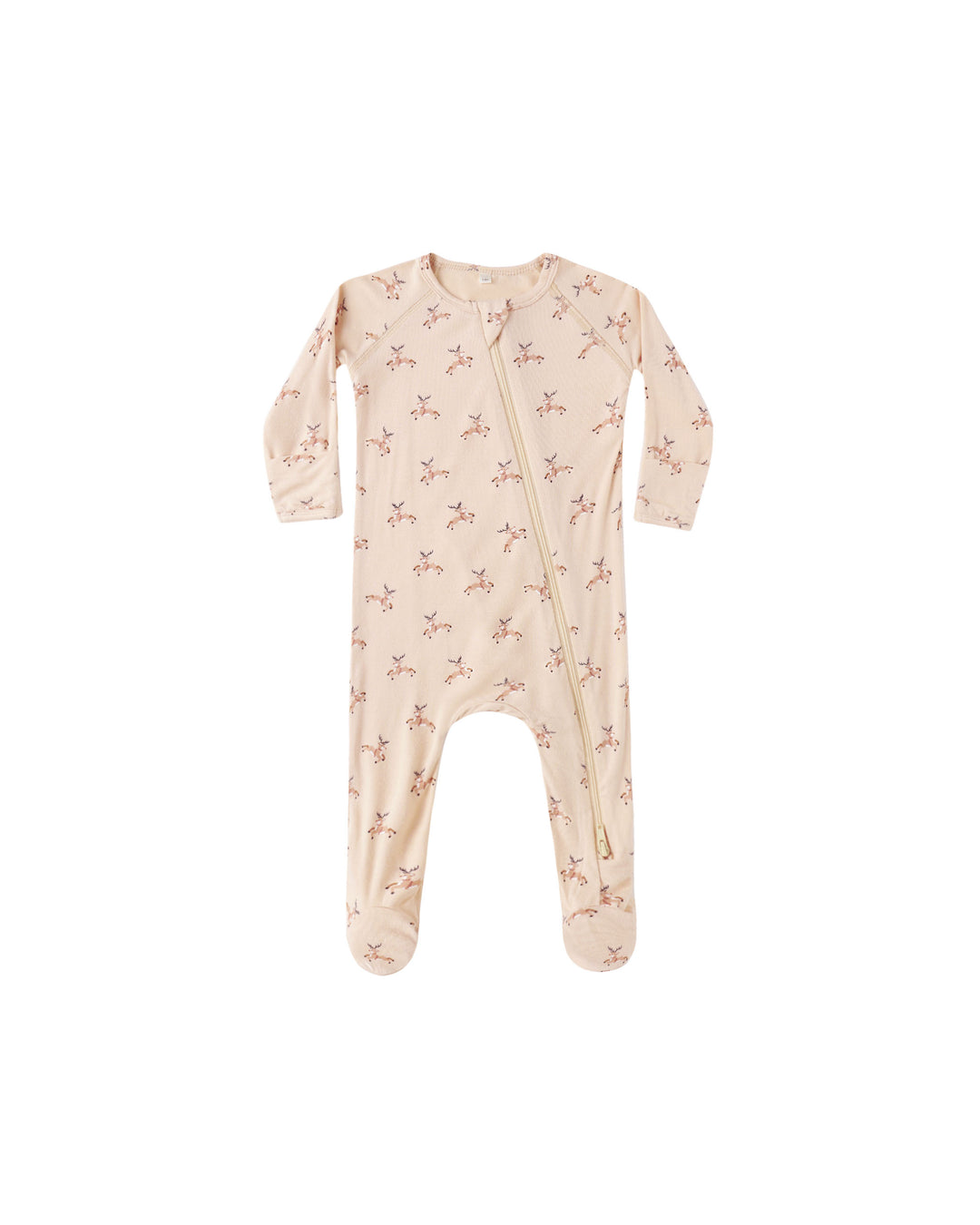 Quincy Mae Bamboo Zip Footie || Reindeer