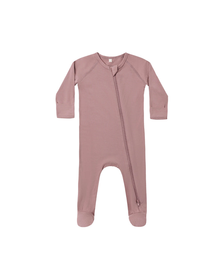 Quincy Mae Bamboo Zip Footie || Mulberry