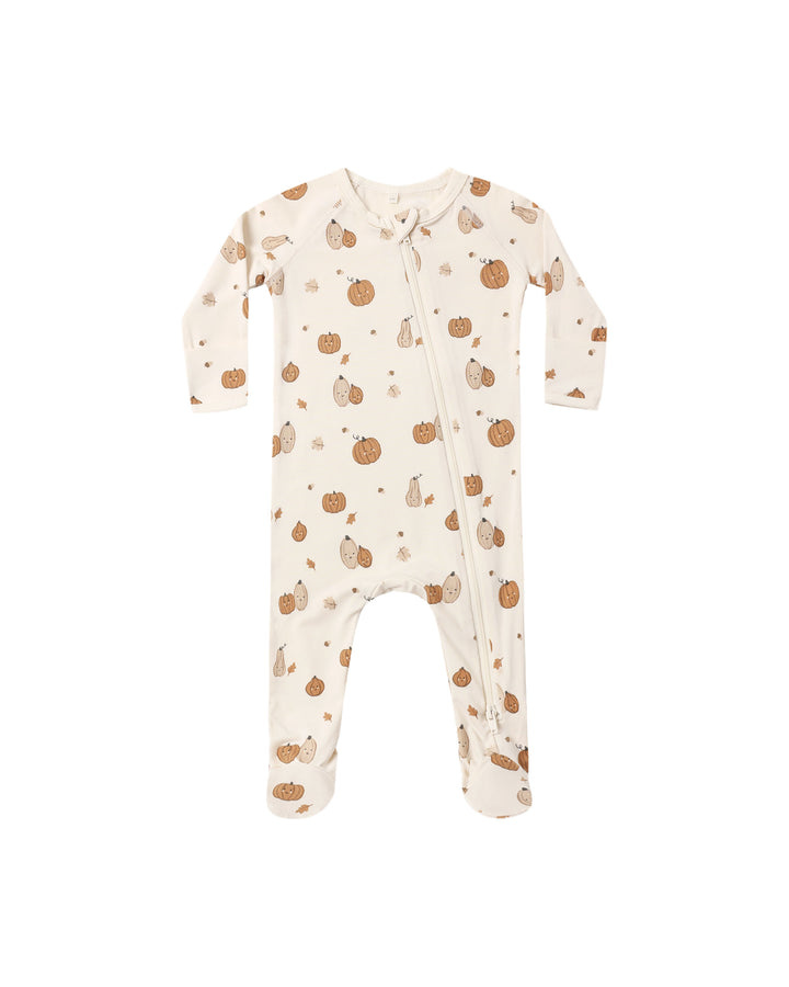 Quincy Mae Bamboo Zip Footie || Harvest Friends