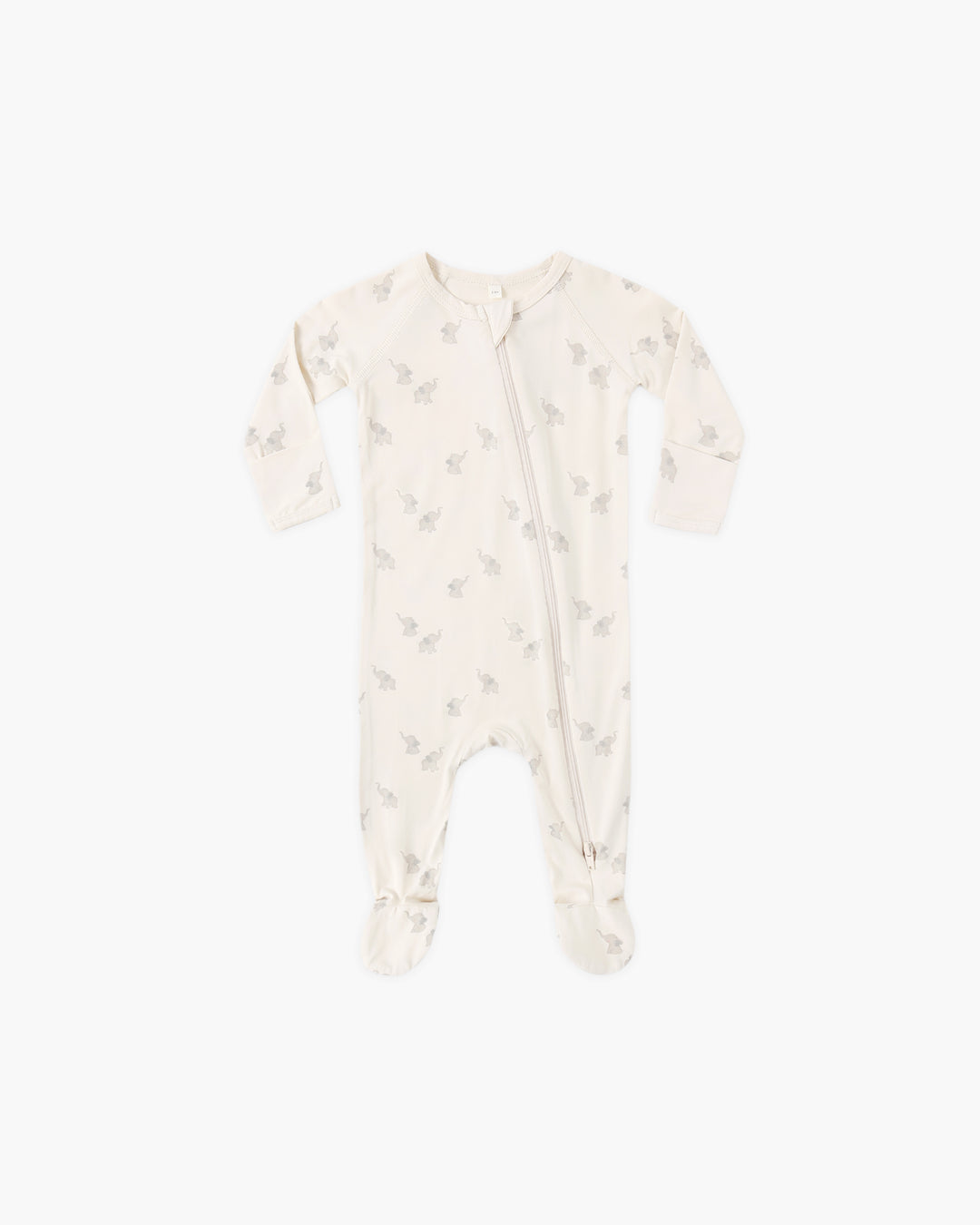Quincy Mae Bamboo Zip Footie || Elephant