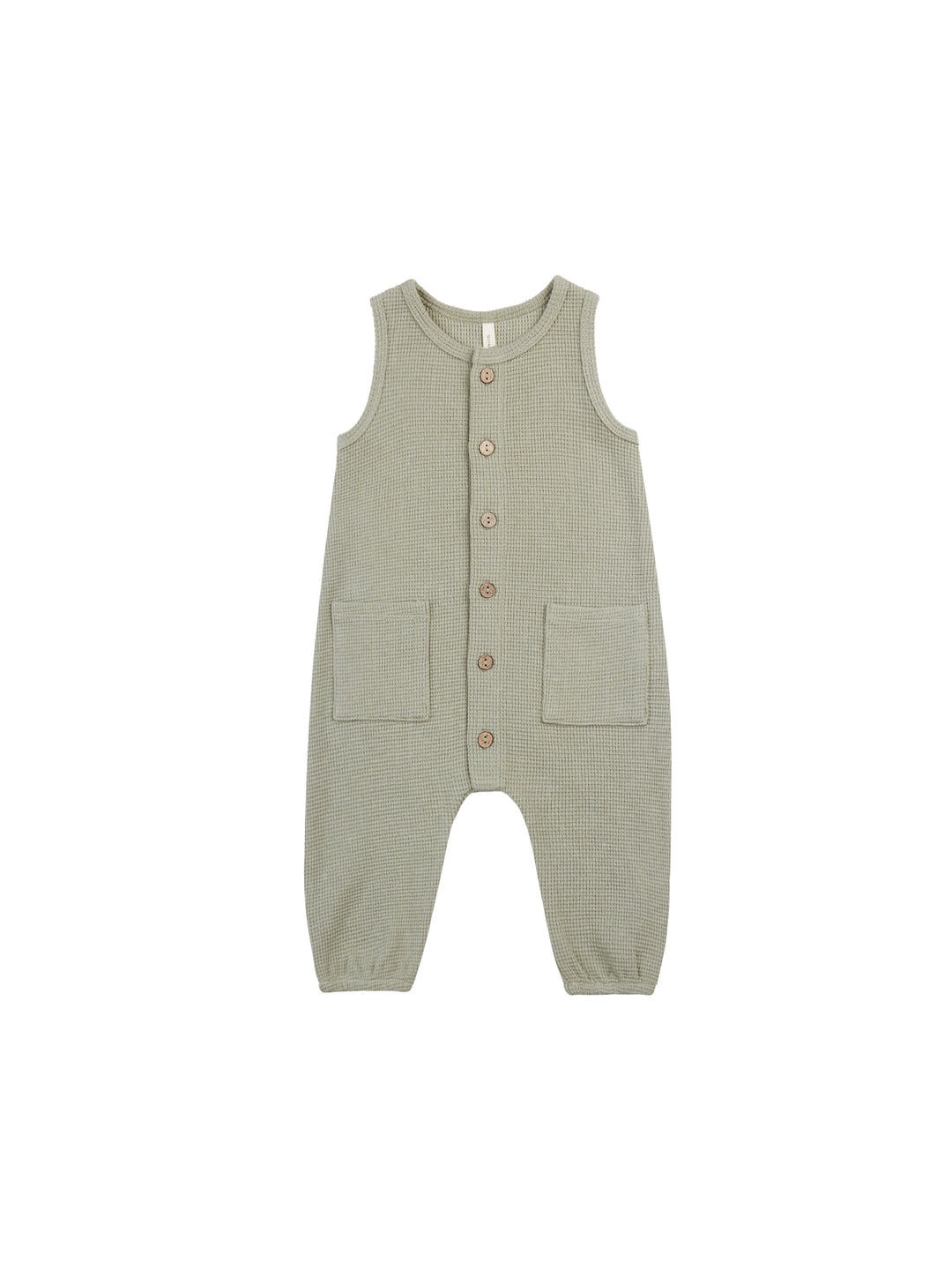 Quincy Mae waffle jumpsuit || sage