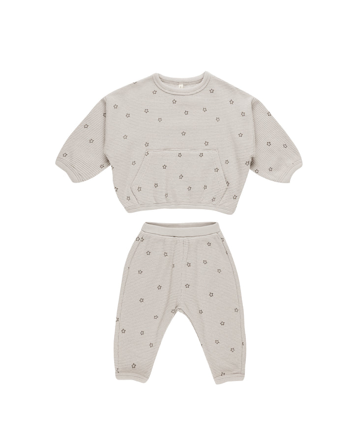 Quincy Mae Waﬄe Slouch Set || Stars