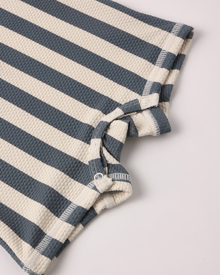 Quincy Mae Zip Rashguard One-Piece || Retro Ocean Stripe