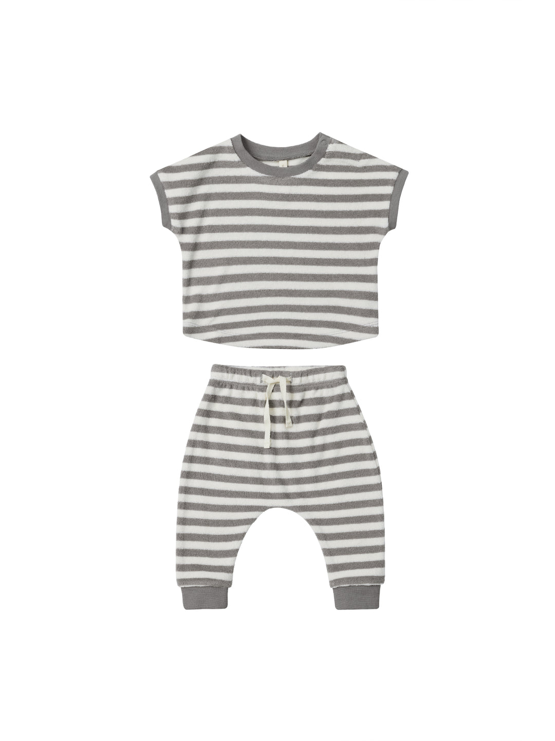 Quincy Mae terry tee + pant set || retro stripe