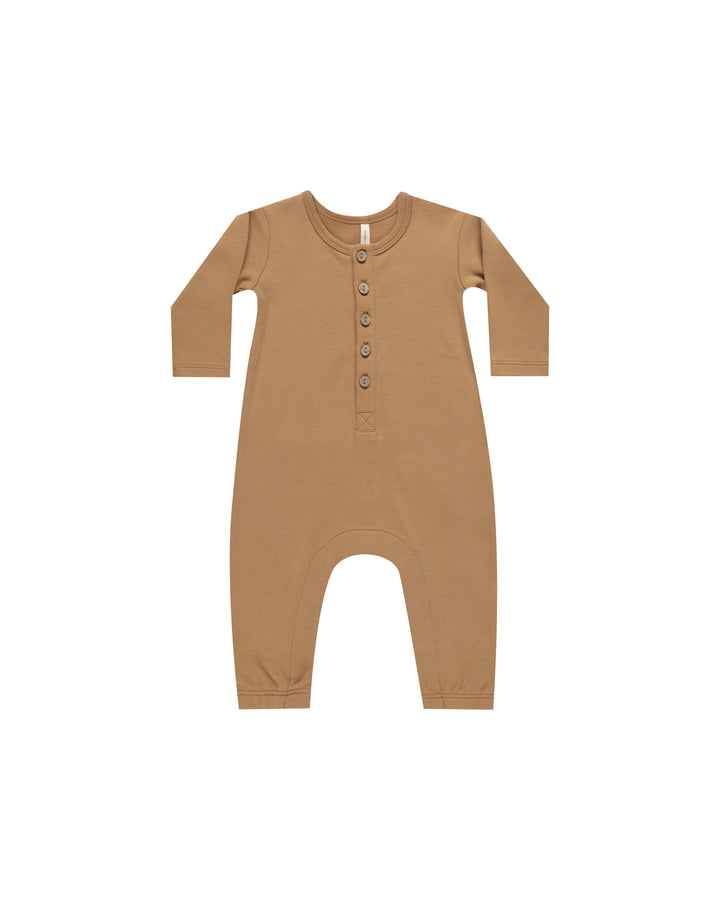 Quincy Mae Long Sleeve Jumpsuit || Golden