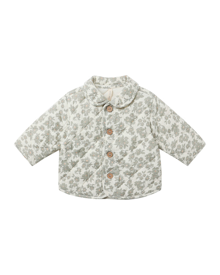 Quincy Mae Quilted Jacket || Green Floral