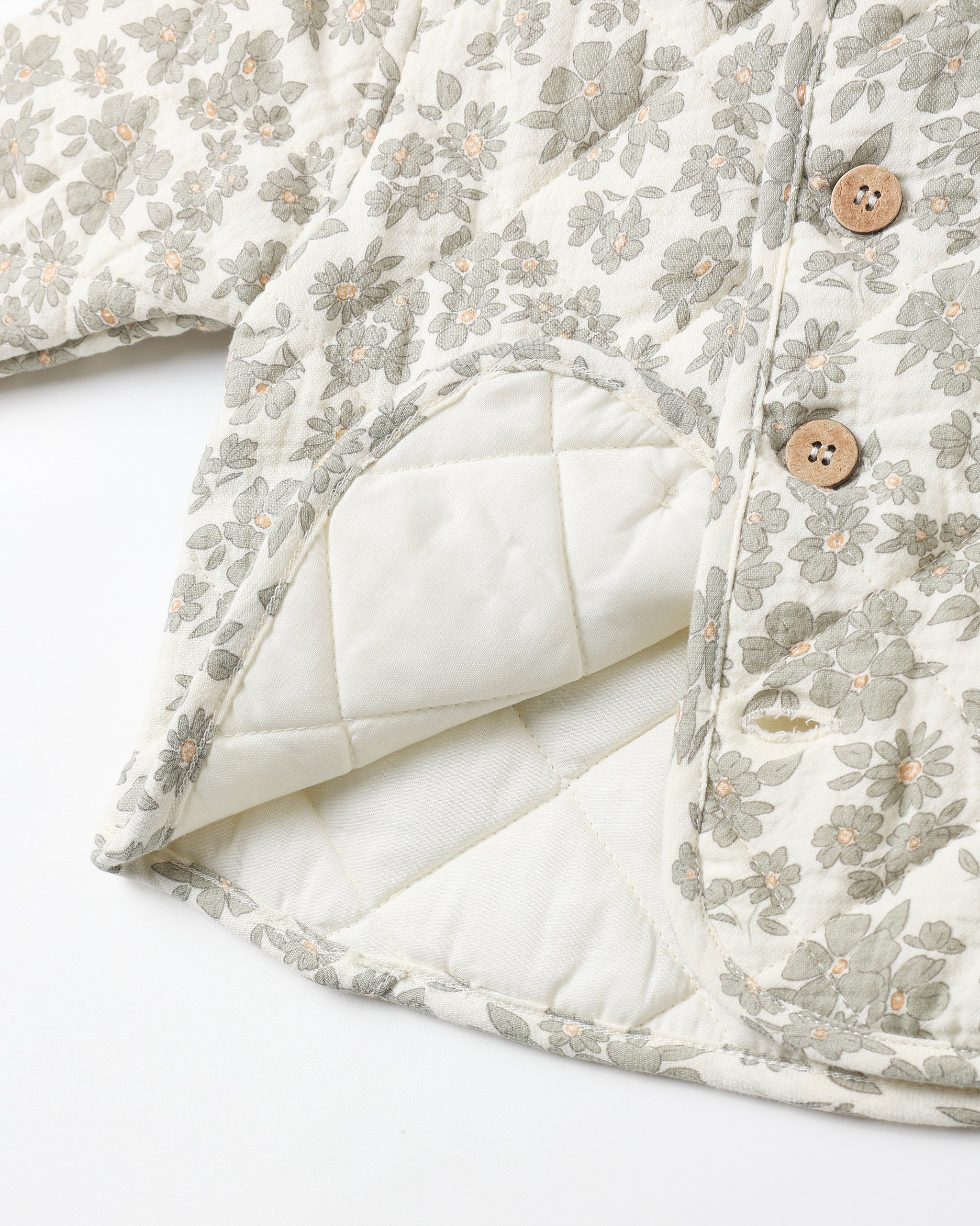 Quincy Mae Quilted Jacket || Green Floral
