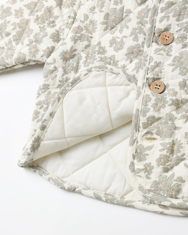Quincy Mae Quilted Jacket || Green Floral