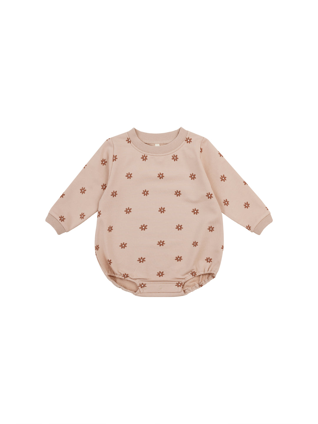 Quincy Mae crewneck bubble romper || daisies