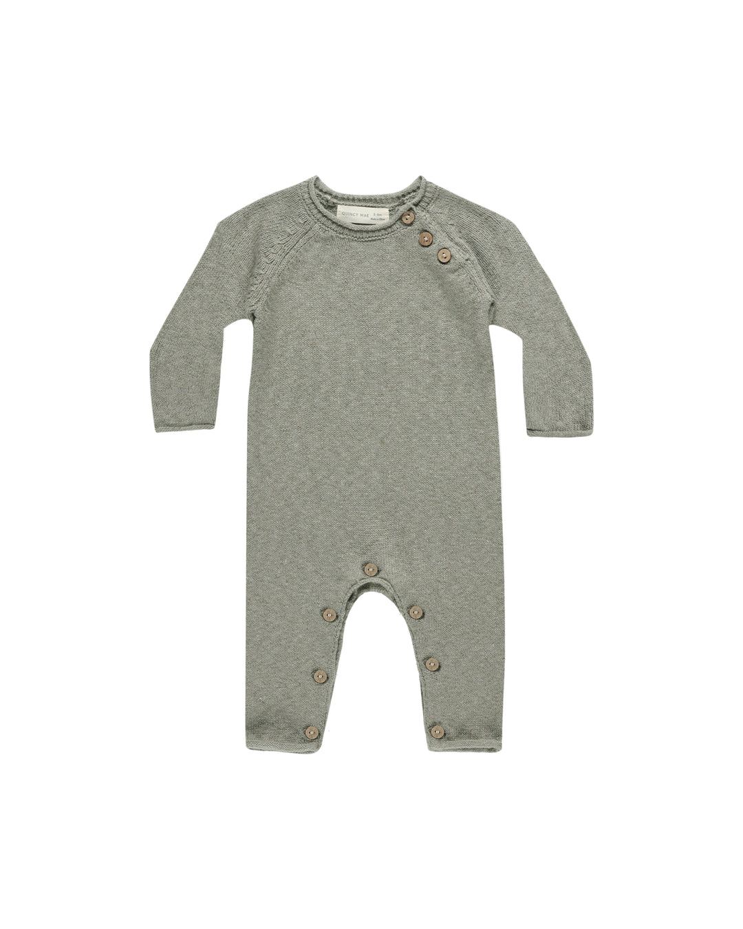 Quincy Mae Cozy Heather Knit Jumpsuit || Basil