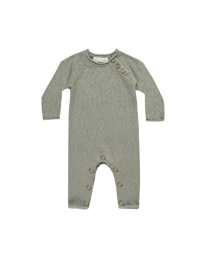 Quincy Mae Cozy Heather Knit Jumpsuit || Basil