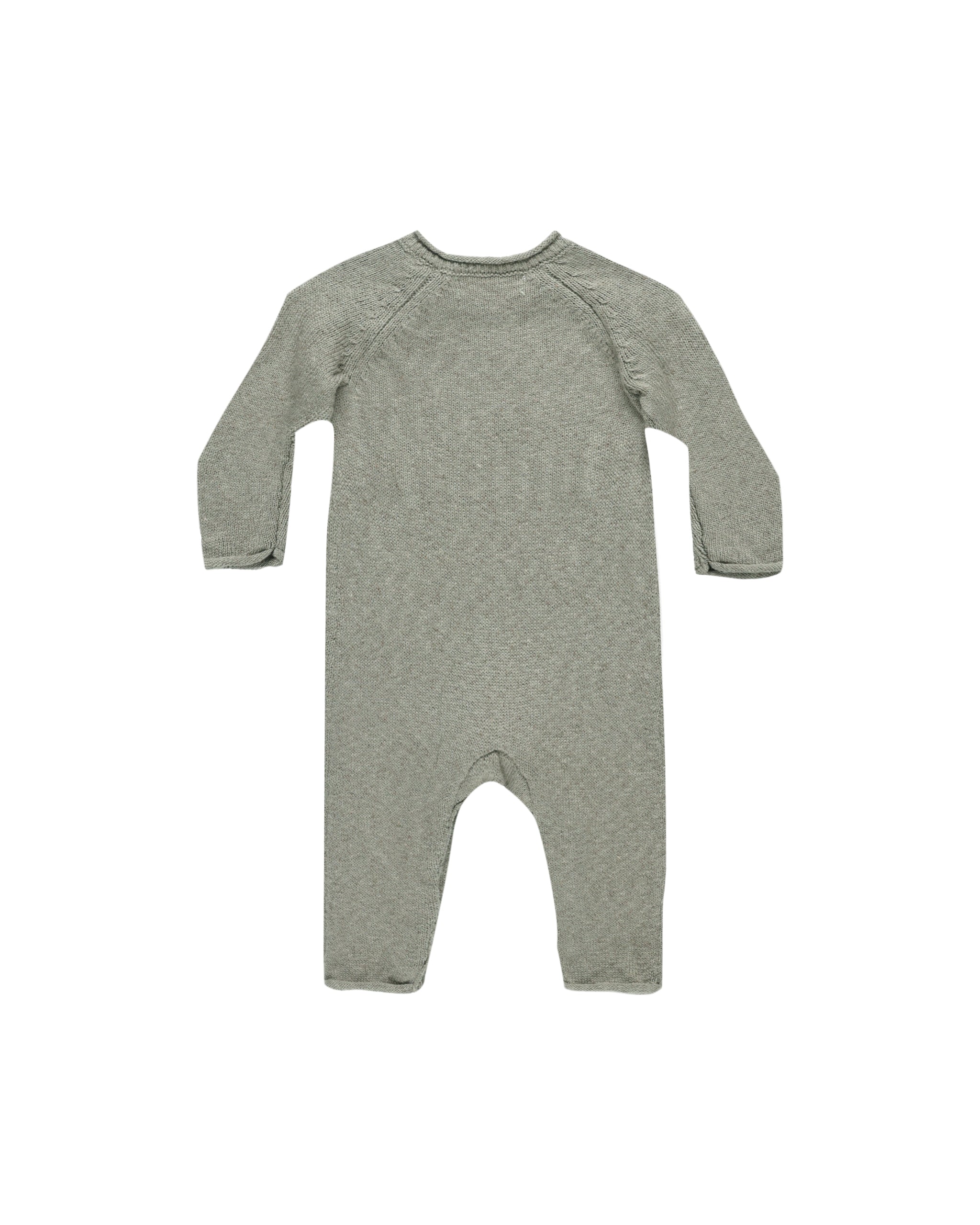 Quincy Mae Cozy Heather Knit Jumpsuit || Basil