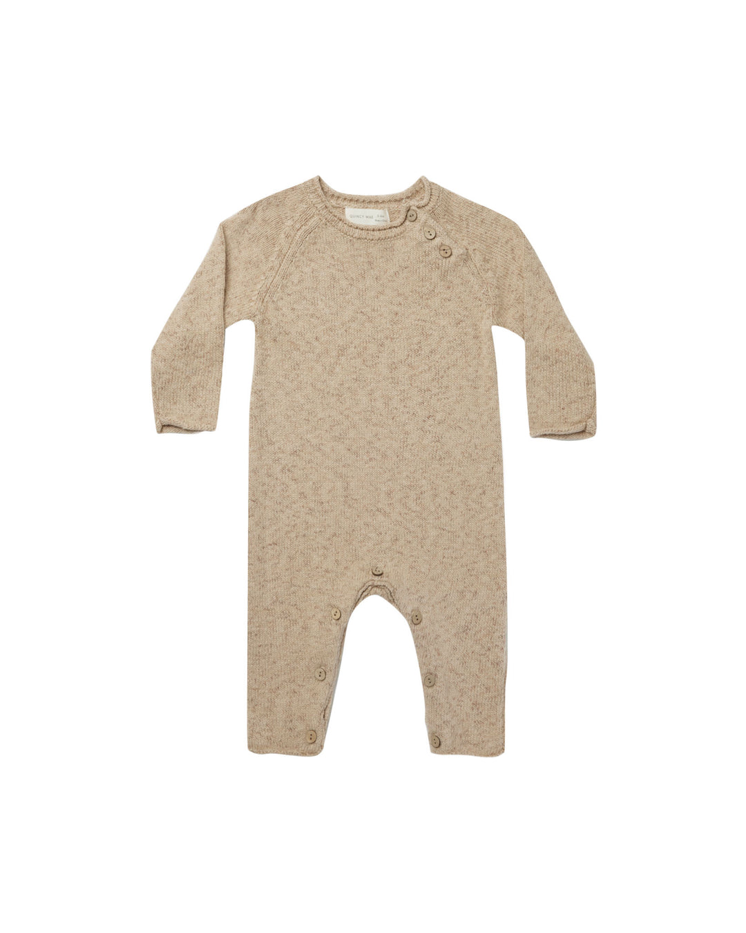 Quincy Mae sweater knit jumpsuit || latte