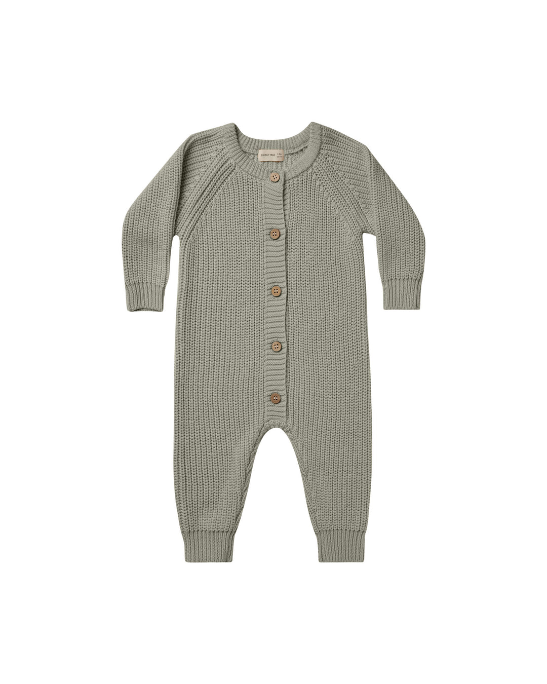 Quincy Mae chunky knit jumpsuit || basil