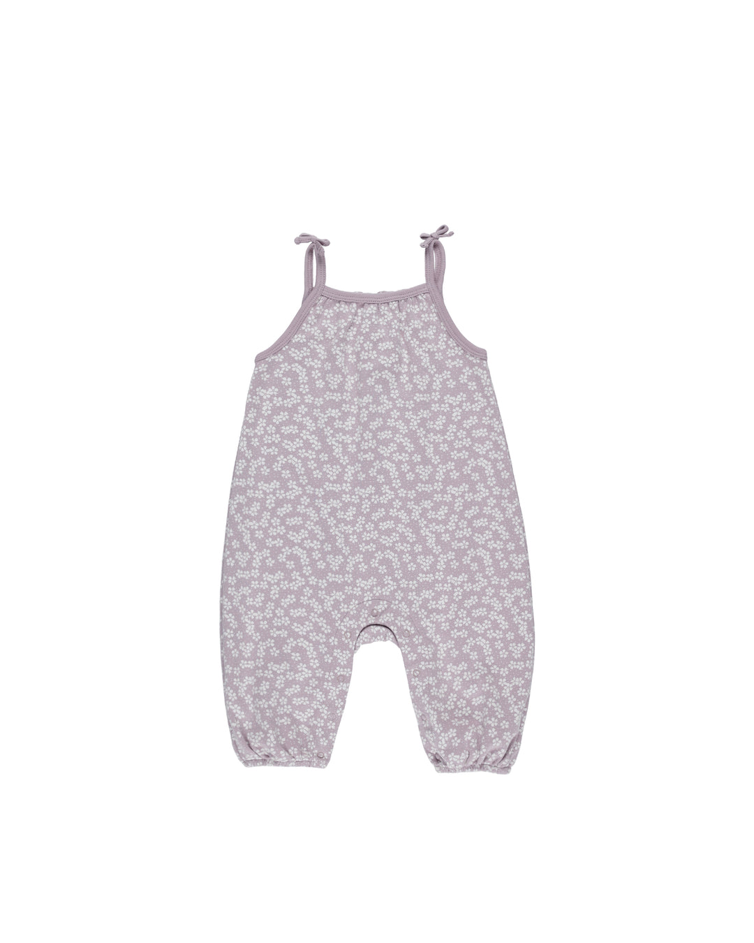 Quincy Mae Smocked Jumpsuit || Lavender Ditsy
