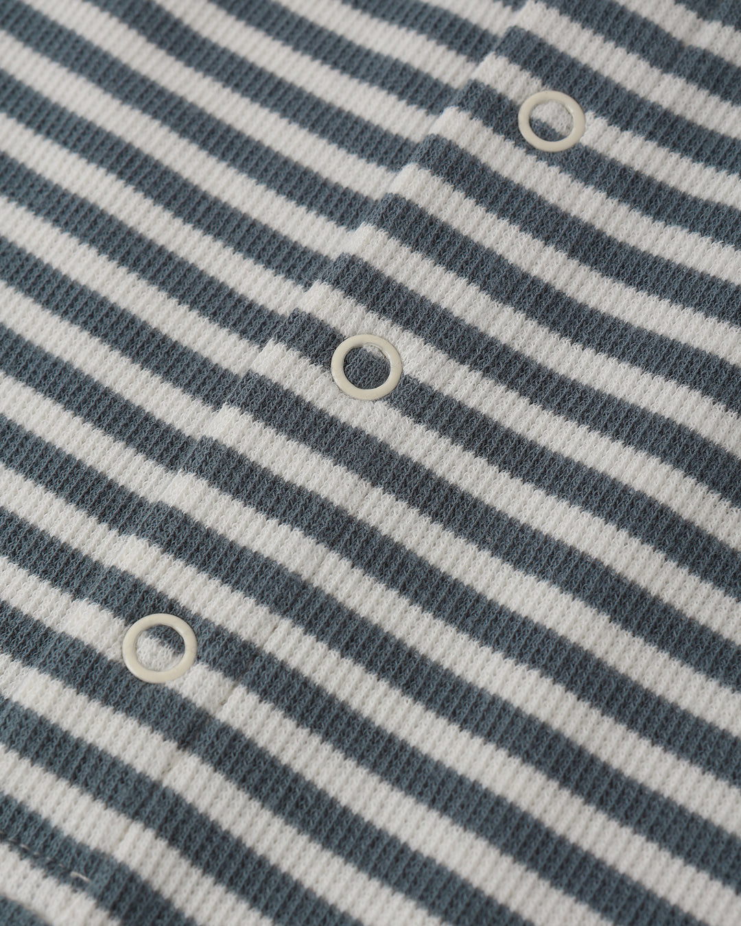 Quincy Mae Ribbed Henley Romper || Ocean Stripe