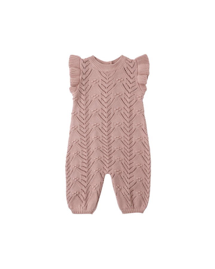 Quincy Mae Mira Knit Romper || Mauve