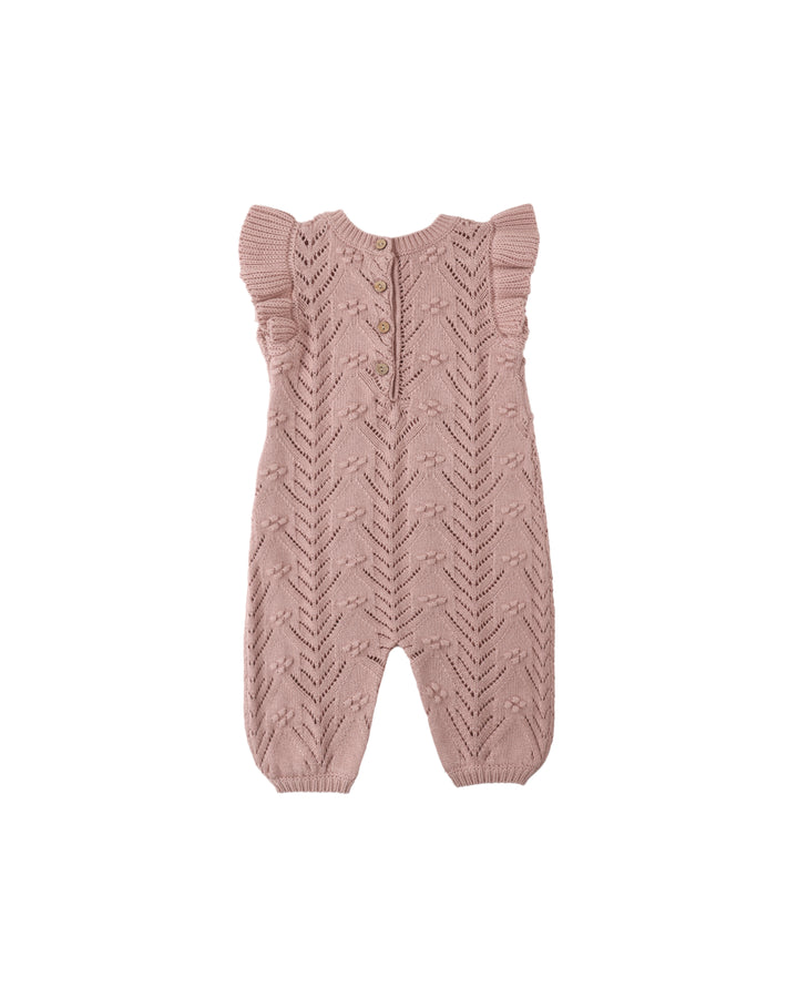 Quincy Mae Mira Knit Romper || Mauve