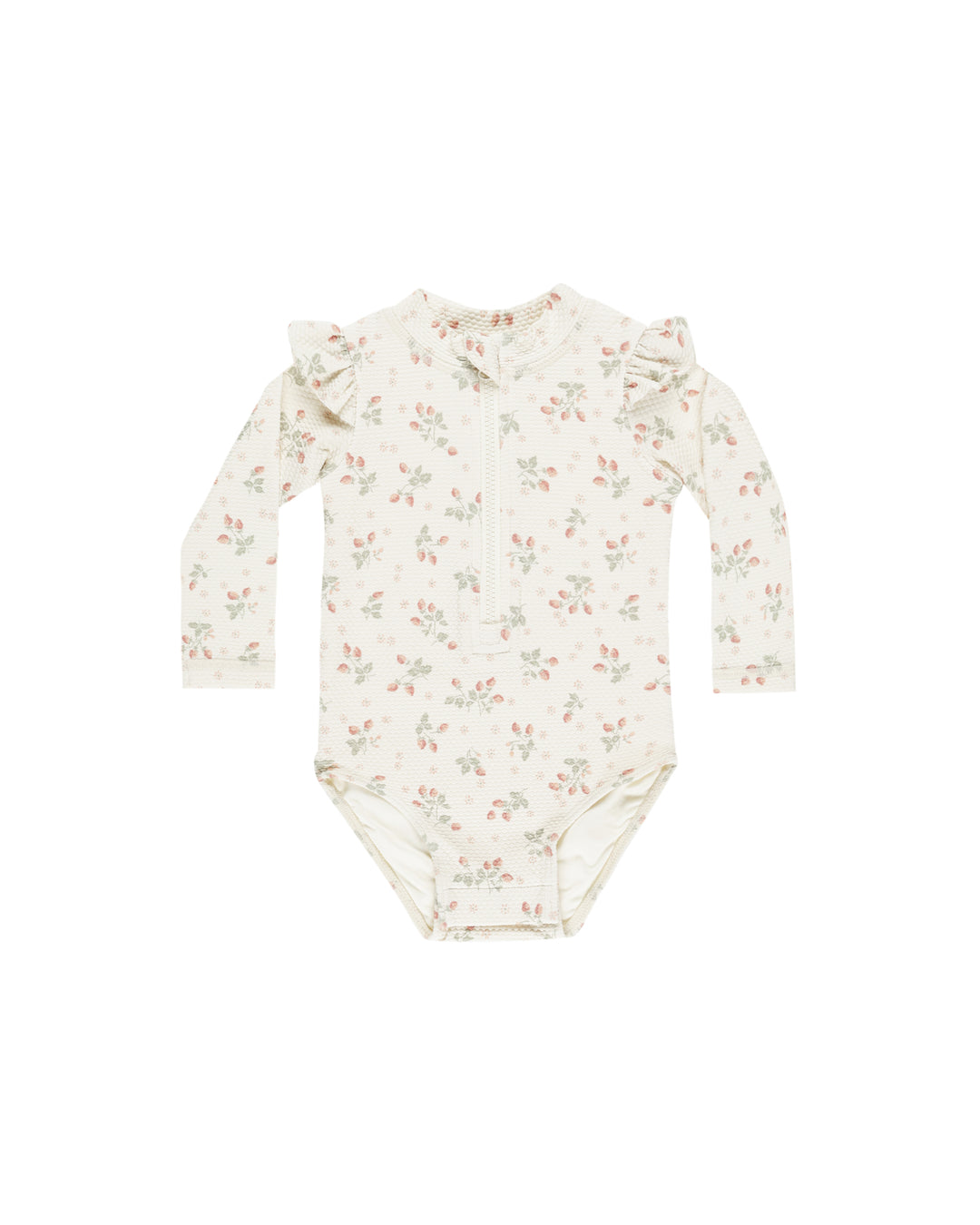 Quincy Mae Byron Rashguard One-Piece || Strawberries