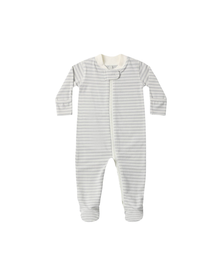 Quincy Mae Zip Long Sleeve Footie Sleeper || Cloud Stripe