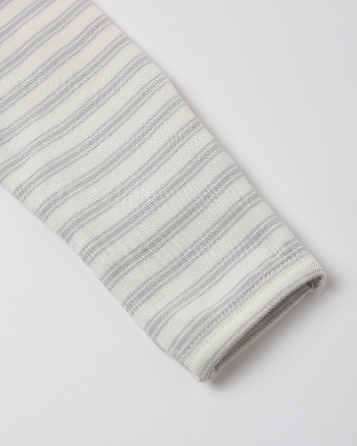 Quincy Mae Zip Long Sleeve Footie Sleeper || Cloud Stripe