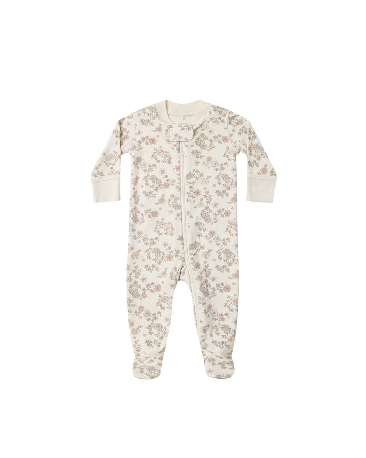Quincy Mae Zip Long Sleeve Footie Sleeper || Floral Vine