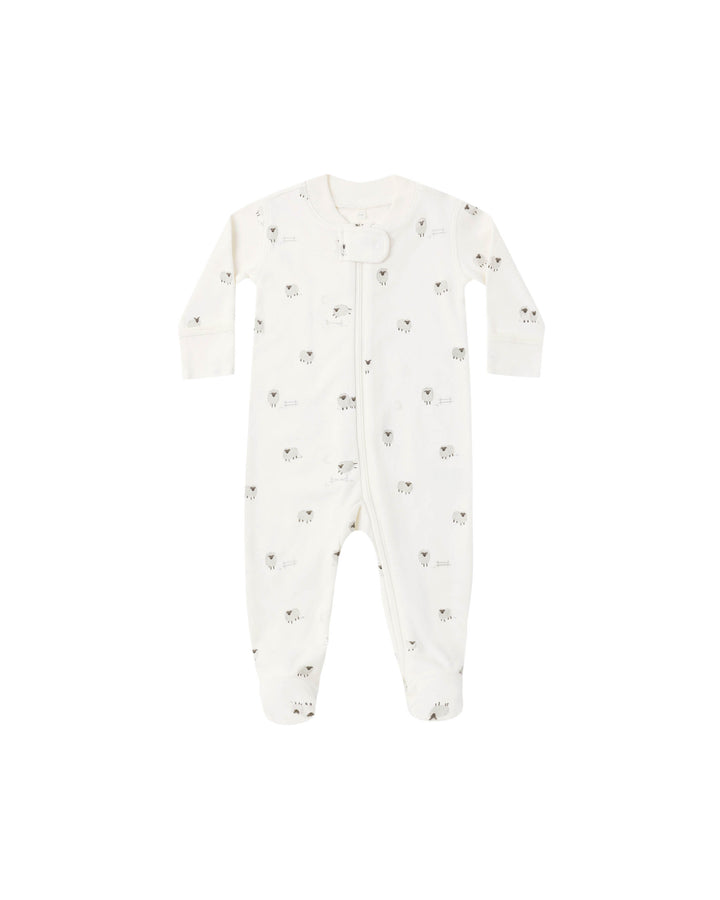 Quincy Mae Zip Long Sleeve Footie Sleeper || Sheep