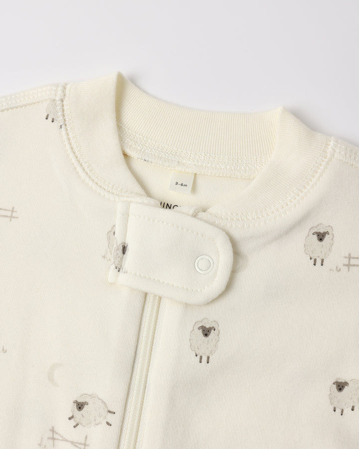 Quincy Mae Zip Long Sleeve Footie Sleeper || Sheep