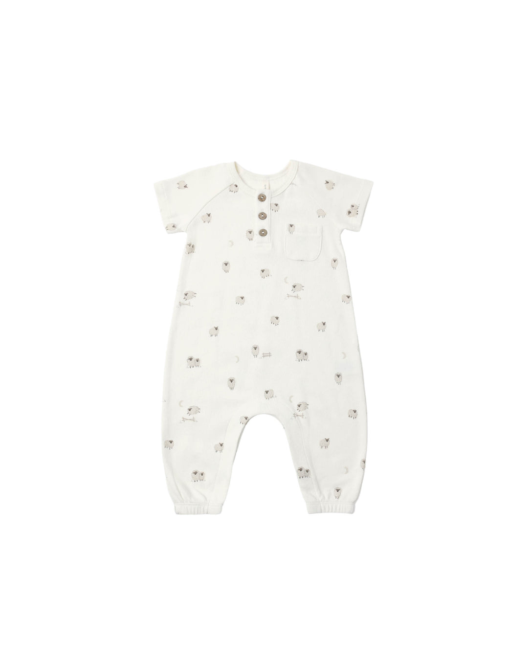 Quincy Mae Short Sleeve Jumpsuit || Sheep