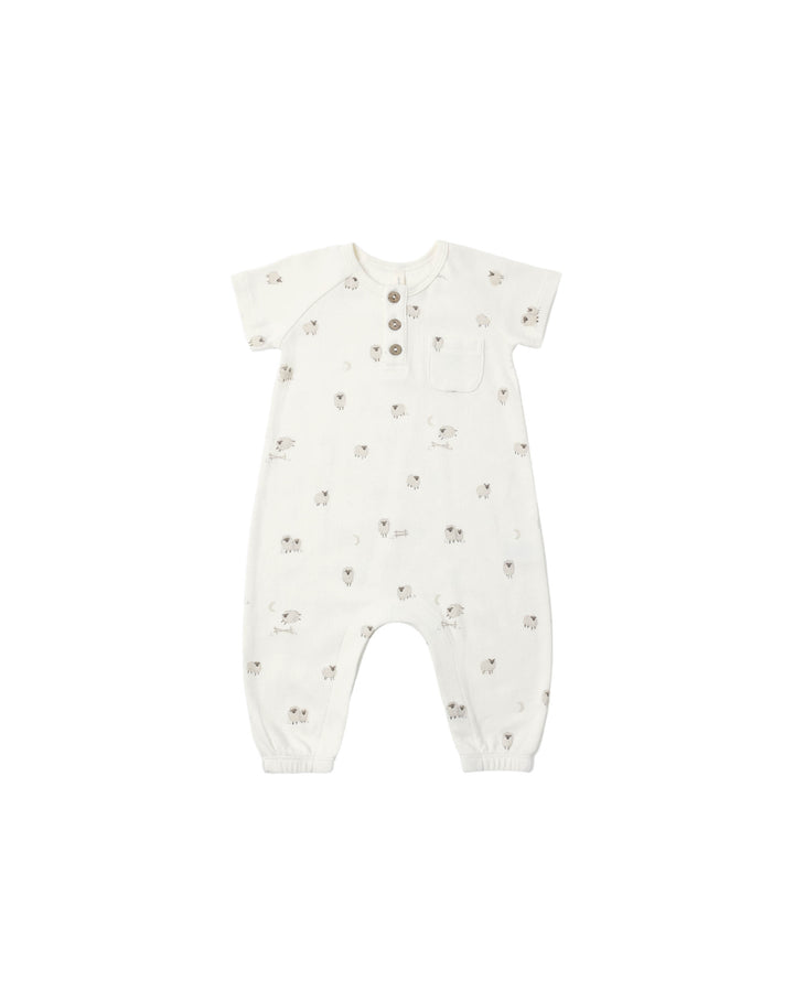 Quincy Mae Short Sleeve Jumpsuit || Sheep