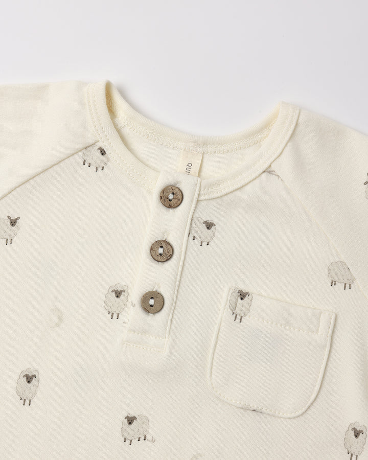 Quincy Mae Short Sleeve Jumpsuit || Sheep