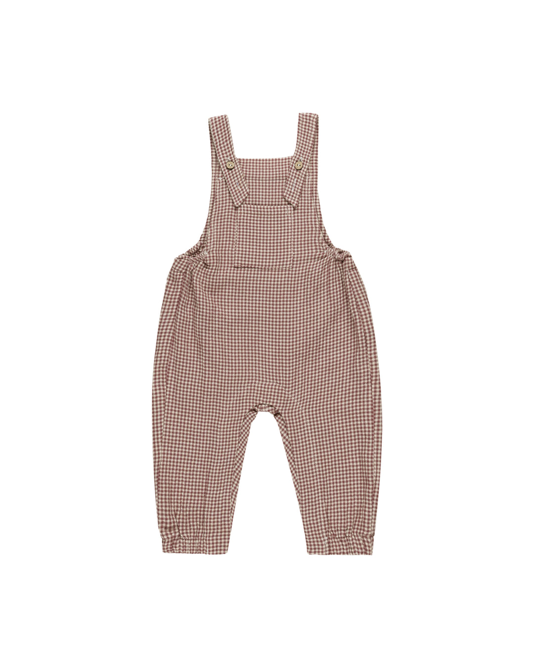 Quincy Mae Baby Overall || Plum Gingham