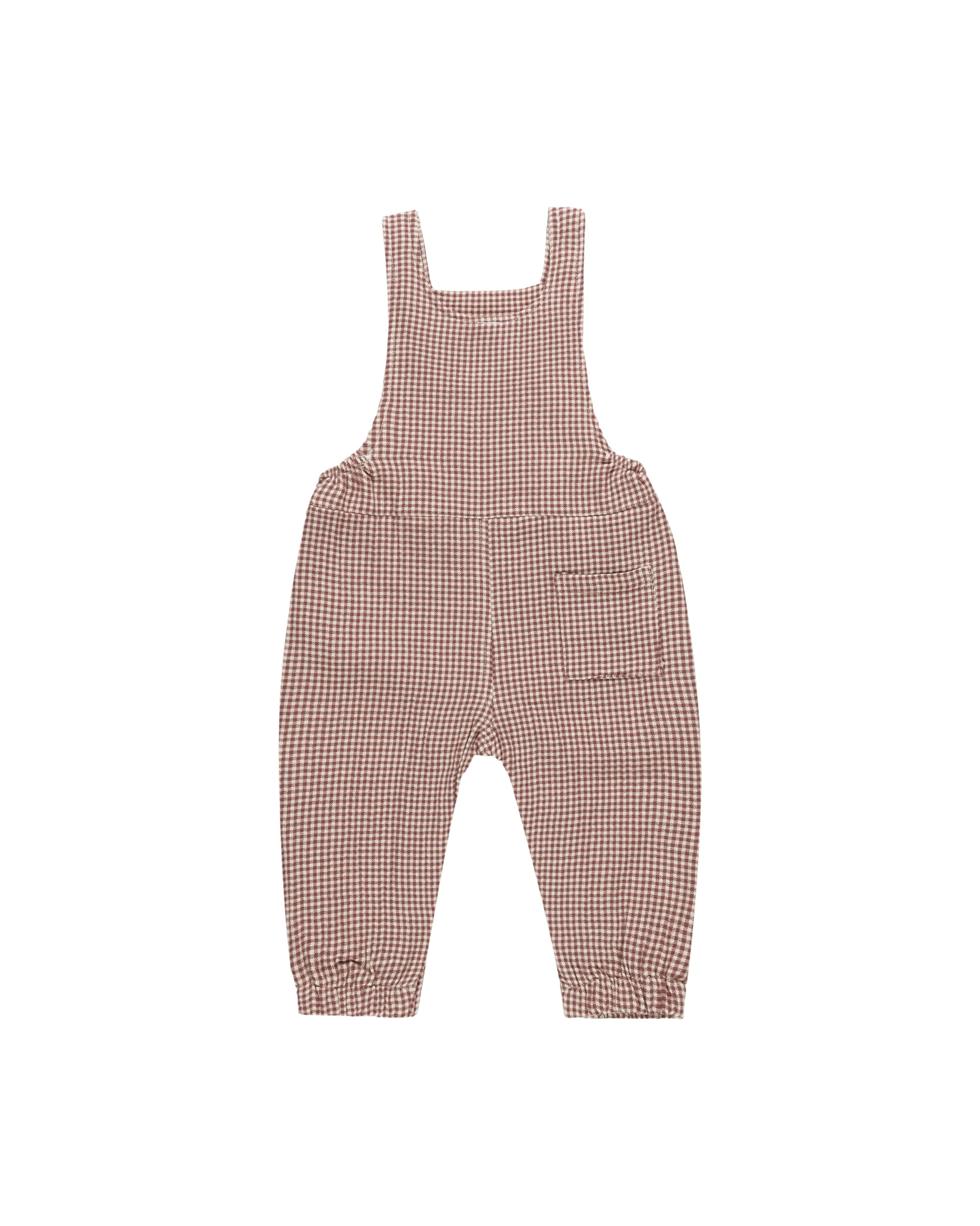 Quincy Mae Baby Overall || Plum Gingham