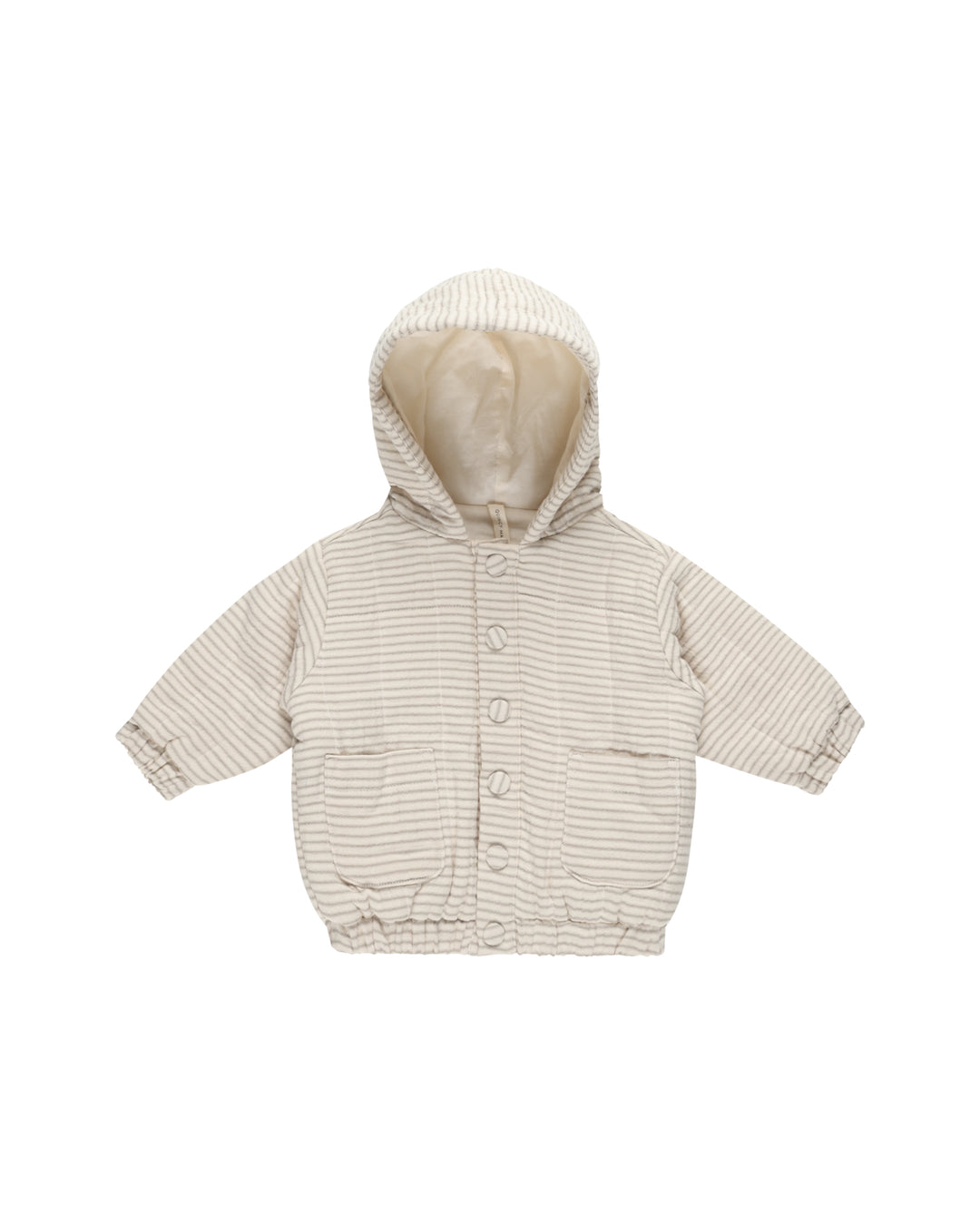 Quincy Mae Hooded Woven Jacket || Basil Stripe