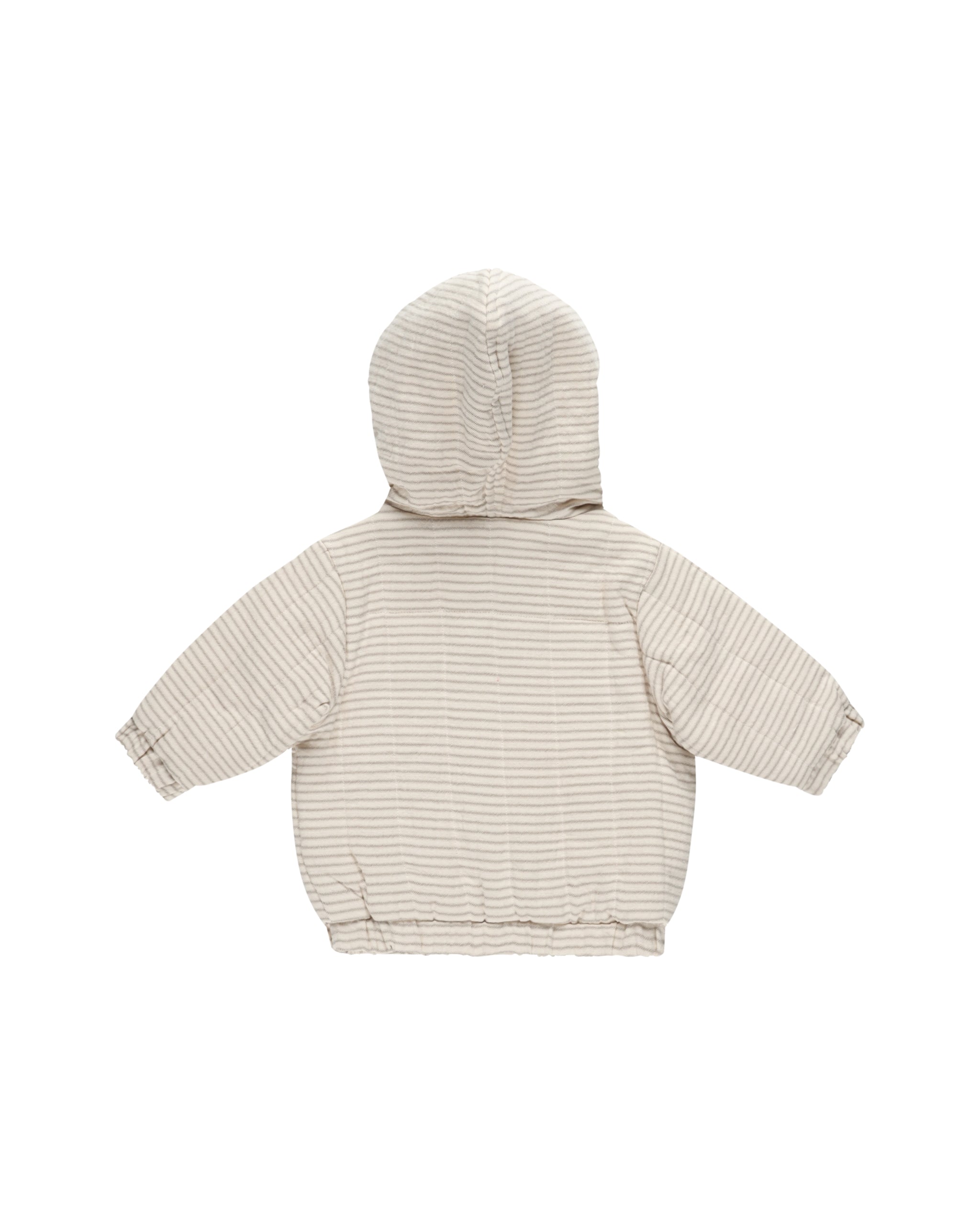 Quincy Mae Hooded Woven Jacket || Basil Stripe