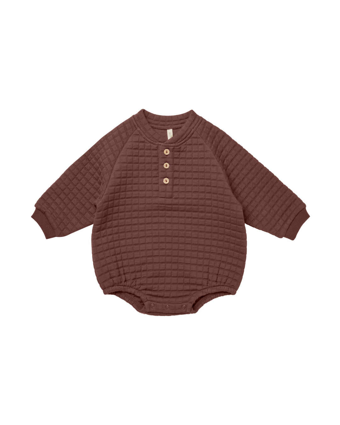 Quincy Mae henley bubble romper || plum