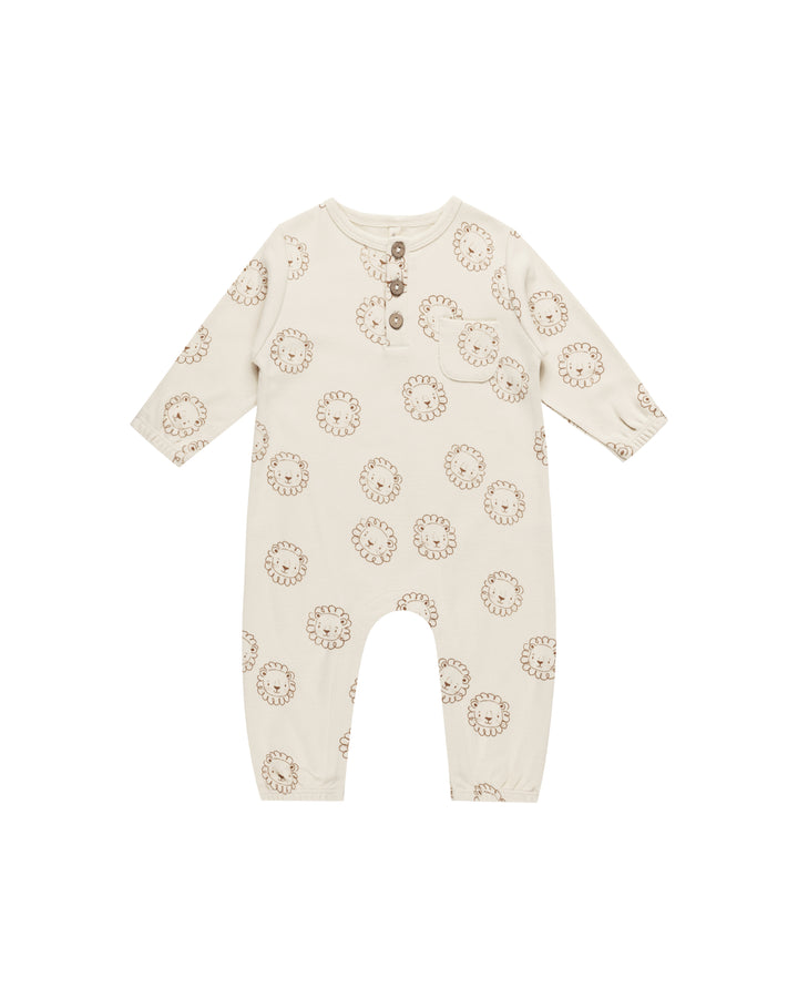 Quincy Mae Long Sleeve Pocket Jumpsuit ||  Lions