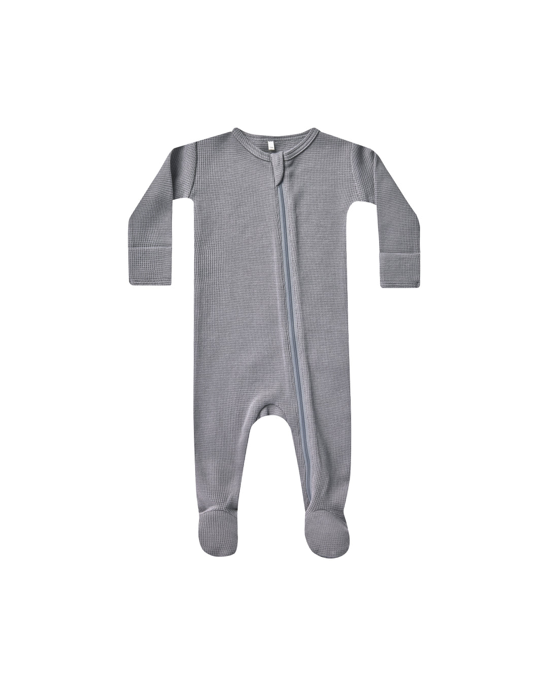 Quincy Mae waffle zip footie || lagoon