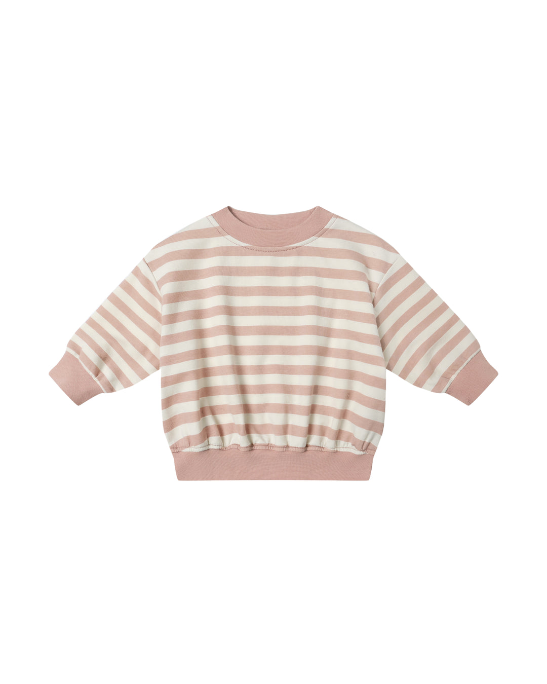 Quincy Mae Relaxed Sweatshirt || Pink Stripe