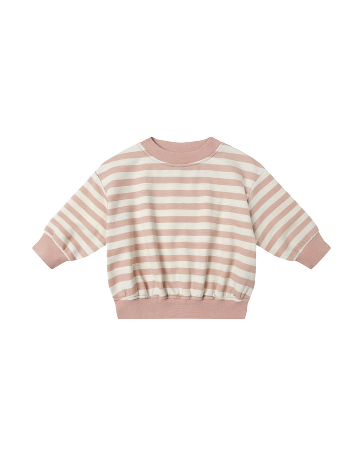 Quincy Mae Relaxed Sweatshirt || Pink Stripe
