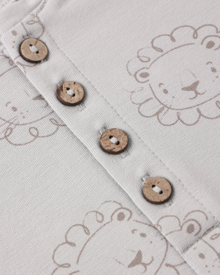 Quincy Mae Relaxed Fleece Jumpsuit || Lions