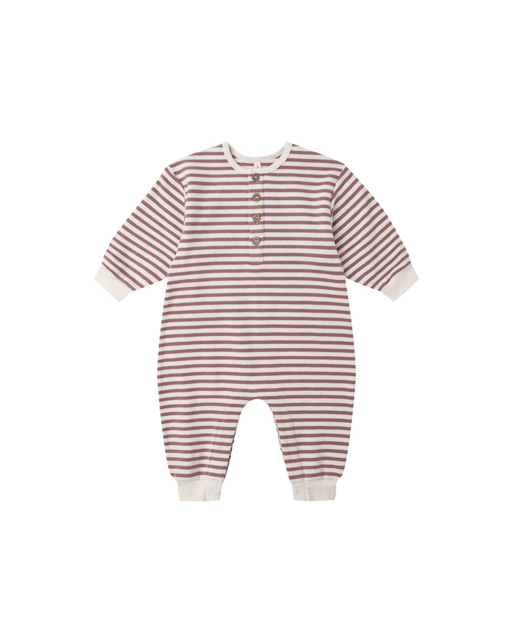 Quincy Mae Relaxed Jumpsuit || Mulberry Stripe