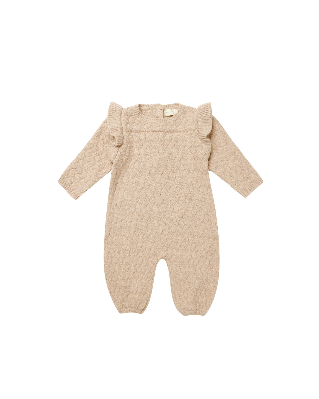 Quincy Mae long sleeve mira knit romper || shell