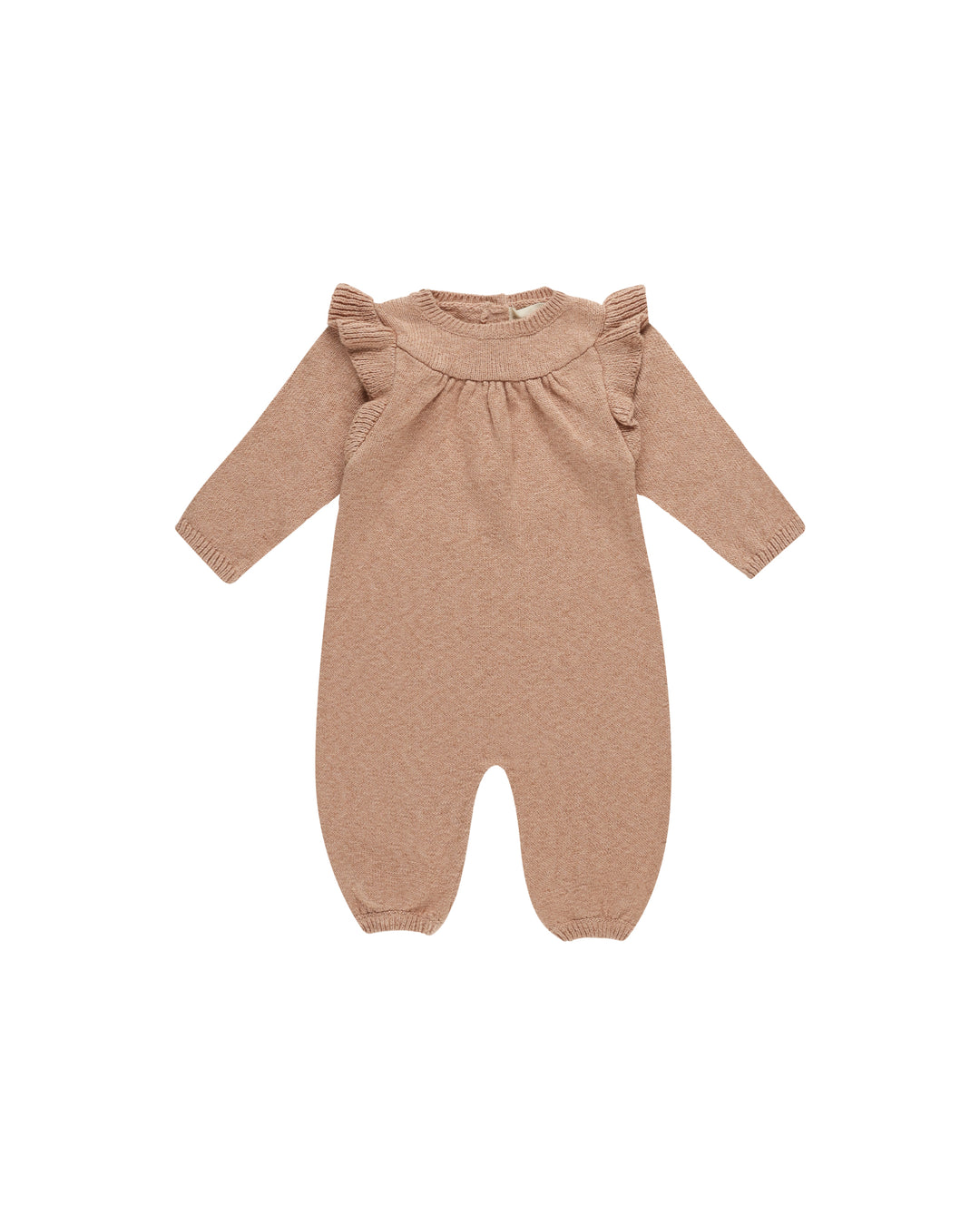 Quincy Mae Long Sleeve Mira Knit Romper || Heathered Rose