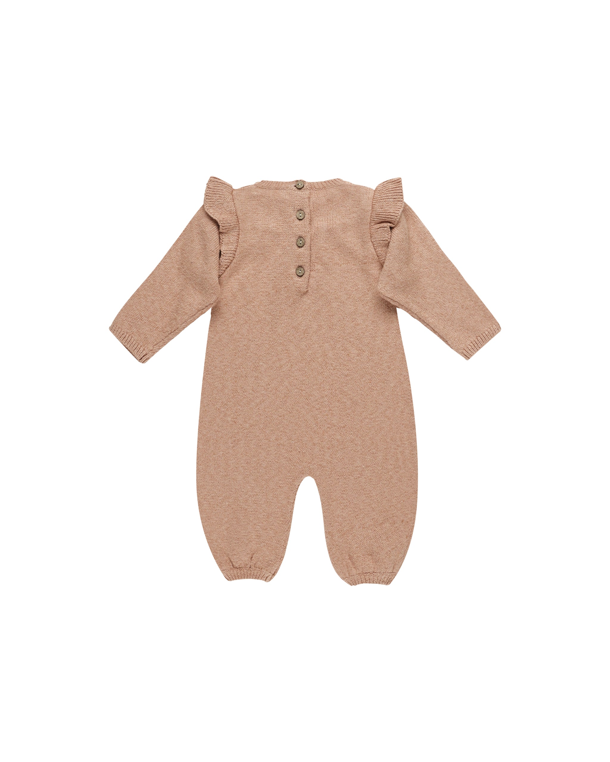 Quincy Mae Long Sleeve Mira Knit Romper || Heathered Rose