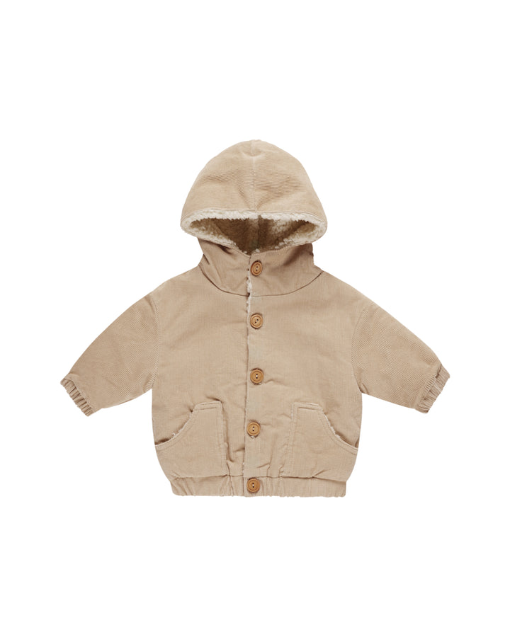 Quincy Mae Corduroy Hooded Jacket || Latte