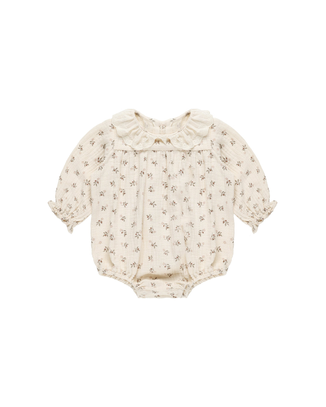 Quincy Mae Collared Bubble Romper || Holly Berry